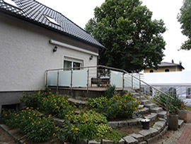 Glas- und Edelstahlstäbe Geländer für Terrasse und Treppengeländer aus Edelstahl