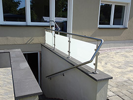 Kellertreppe Brüstungs-Geländer aus Milchglas